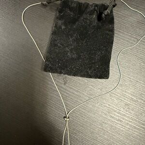 Lariat necklace with Black Velvet Drawstring Pouch